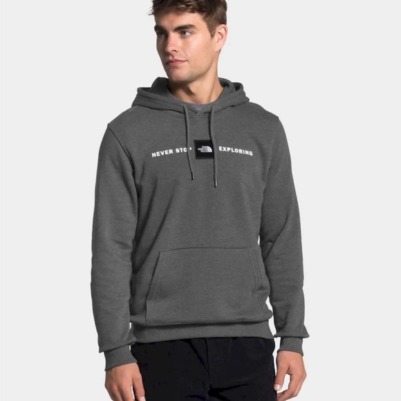 The North Face Men's Dark Gray Hoodie | Never Stop Exploring | Size Large - Picture 1 of 8